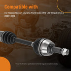 CV Axle Shaft Front Left & Right Set for Nissan Murano AWD (2009–2014)