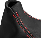 Leather Automatic Shift Boot Cover for BMW E81 E82 E87 (2004–2013) Red Stitch