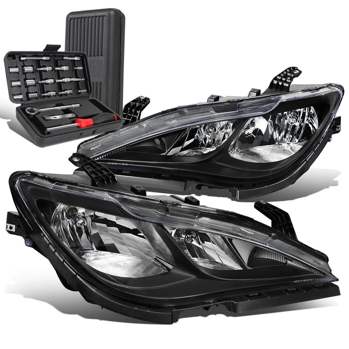 Headlight for Chrysler Pacifica Voyager (2017–2020) Black/Clear + Tool Box
