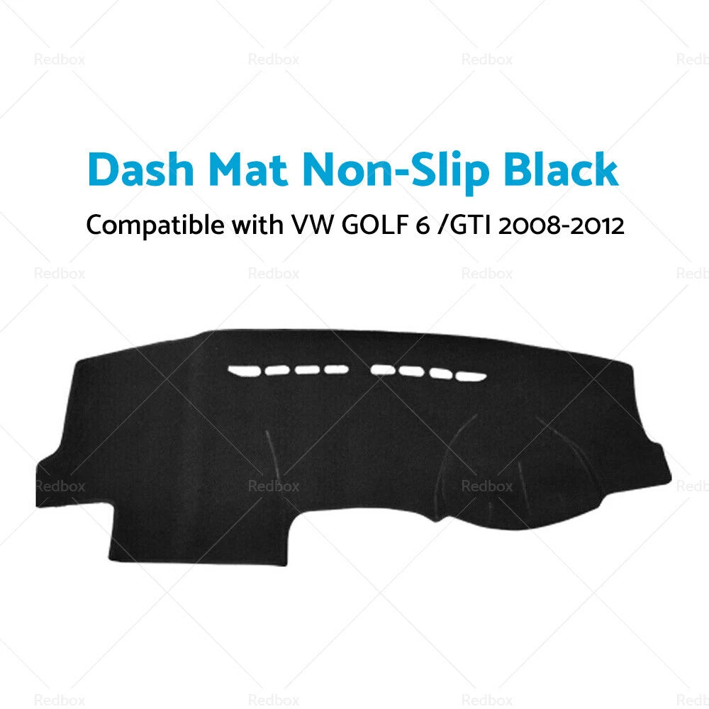 Non-Slip Dash Mat for VW Golf 6/GTI (2008–2012) Dashboard Cover Black