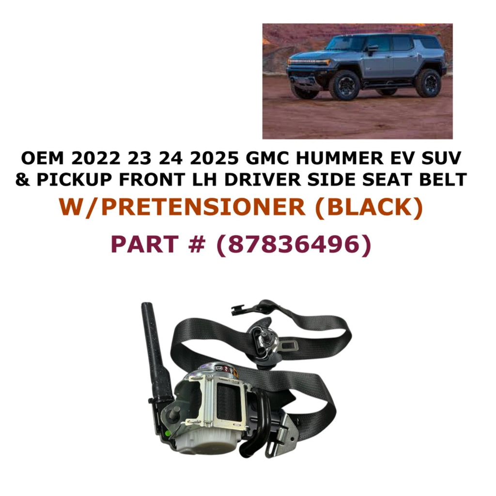 Front Left Seat Belt for Hummer EV (2022–2025) - Black 87836496