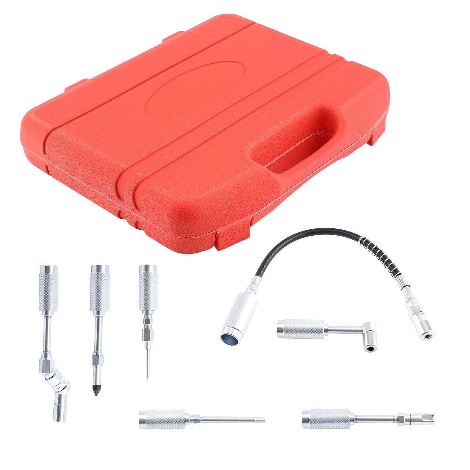 7pc Grease Gun Kit with Spring Guard & Adapters for Workshop
