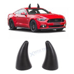 2Pcs Black Devil Bull Horn Antenna Roof Stickers for Car (Front/Rear)