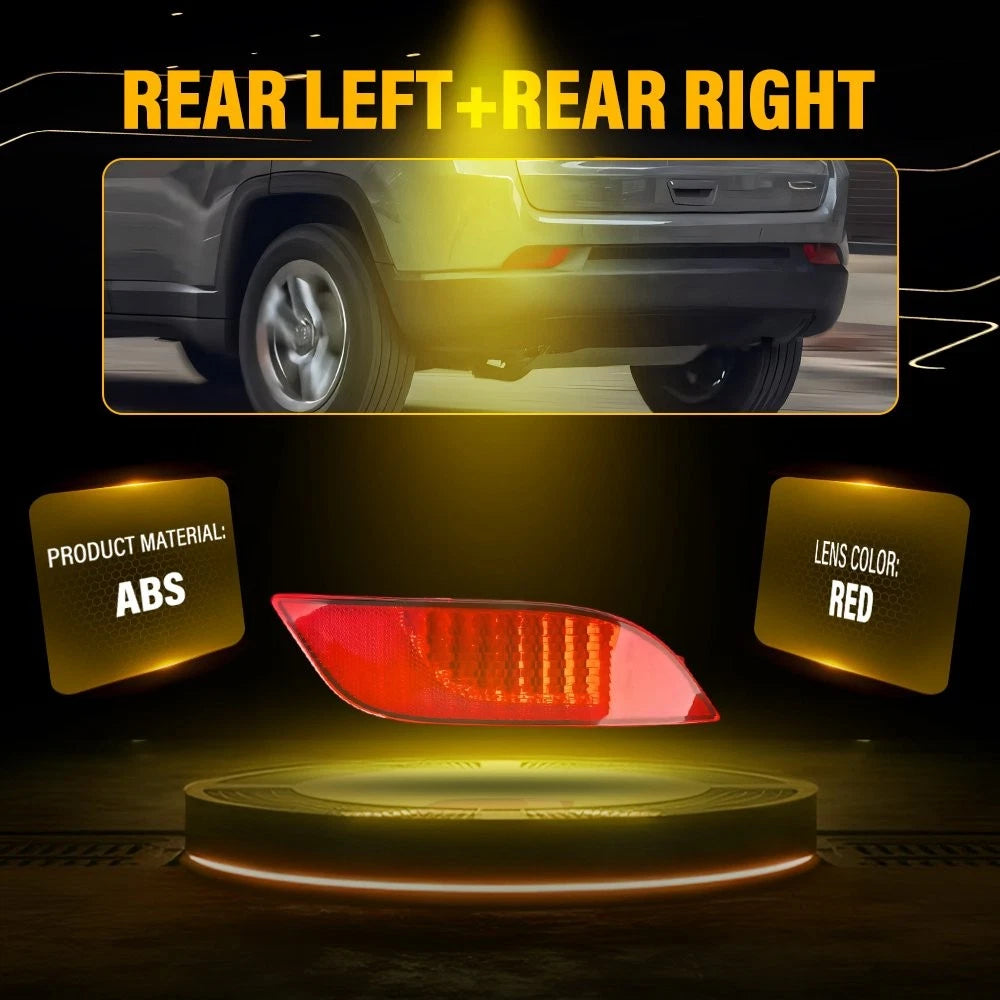 Rear Bumper Reflectors for Jeep Compass (2017–2023) CAPA EV Pair
