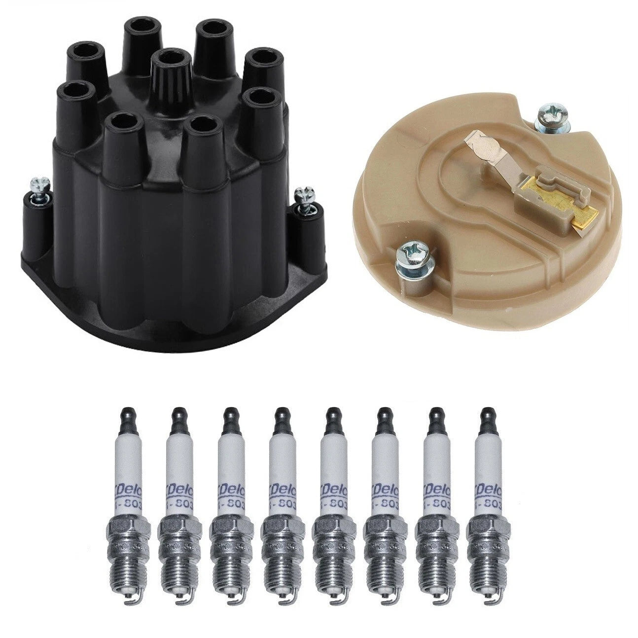 Distributor Rotor Cap & Spark Plugs Kit for Chevy GMC V8 (ACDelco)