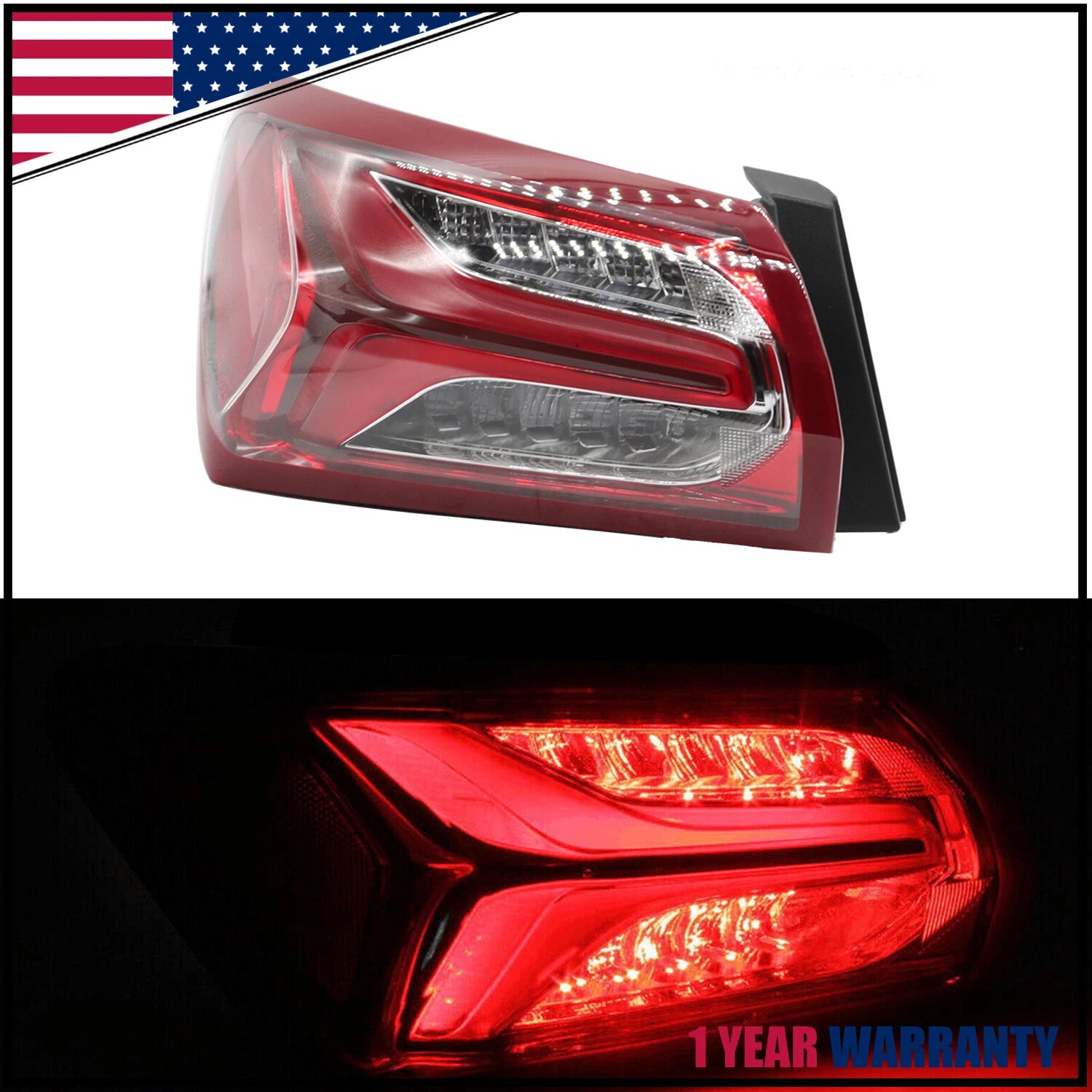 LED Tail Light Outer Driver Side for Chevy Malibu (2019–2022)