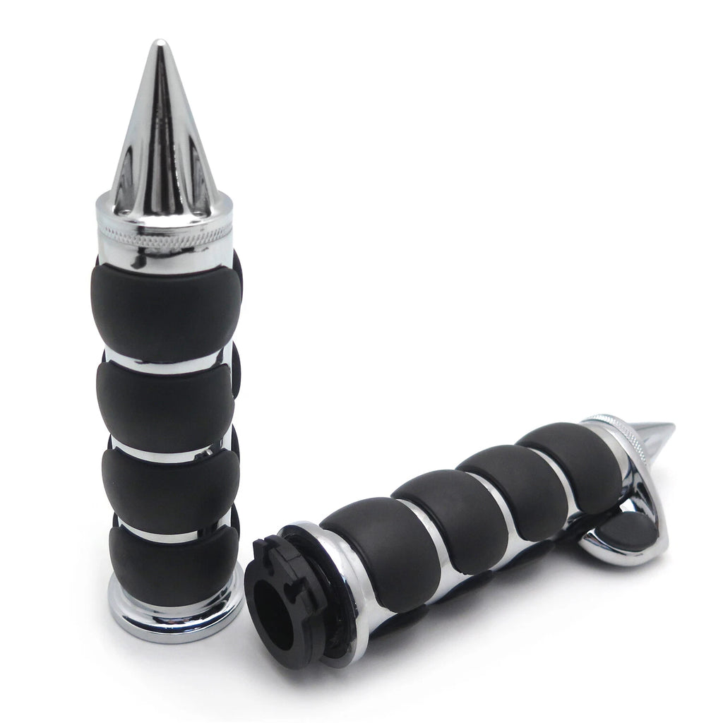 Chrome Spike 7/8" Handlebar Grips for Kawasaki Harley