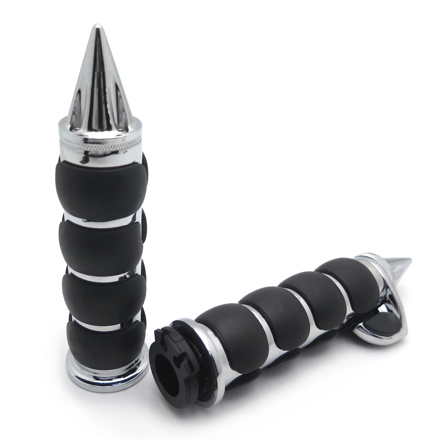 Chrome Spike 7/8" Handlebar Grips for Kawasaki Harley