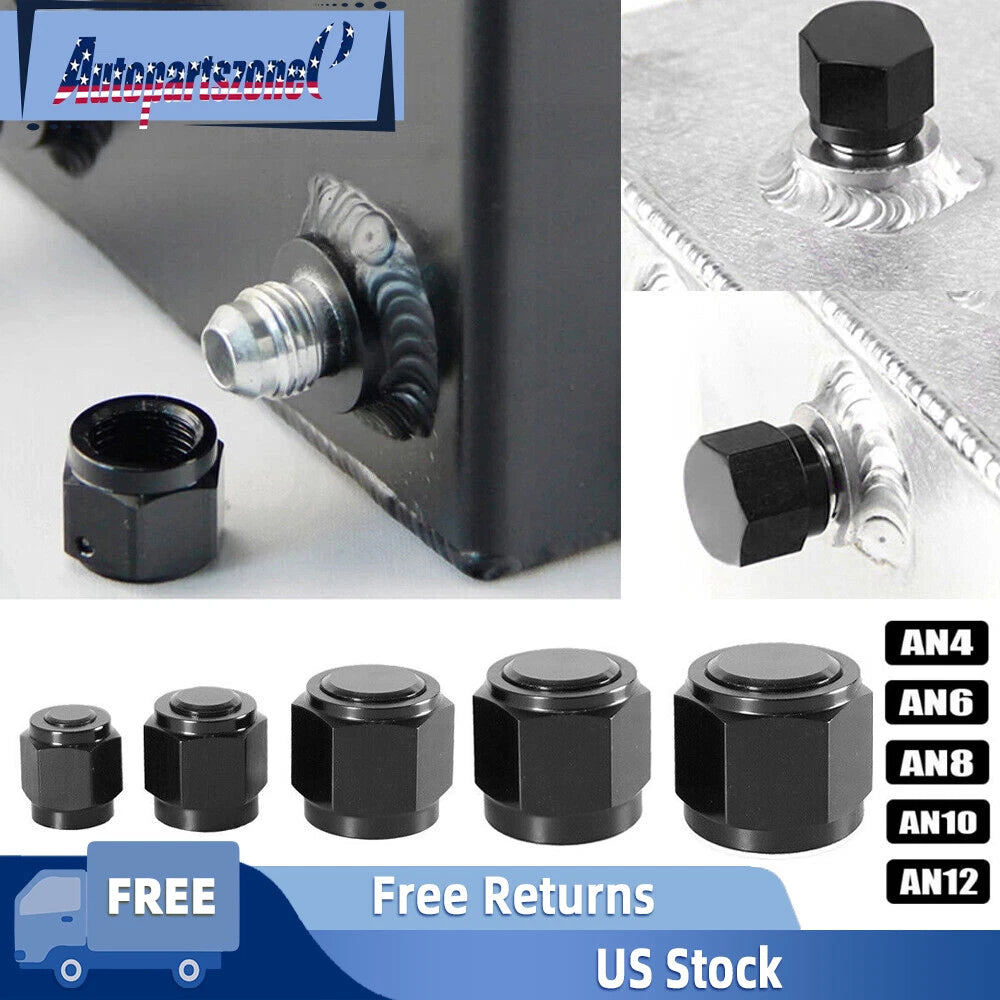 2X Female Flare Fitting Cap Block Off Nut for Fuel Systems (Aluminum)