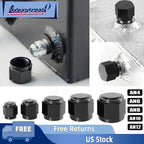 2X Female Flare Fitting Cap Block Off Nut for Fuel Systems (Aluminum)