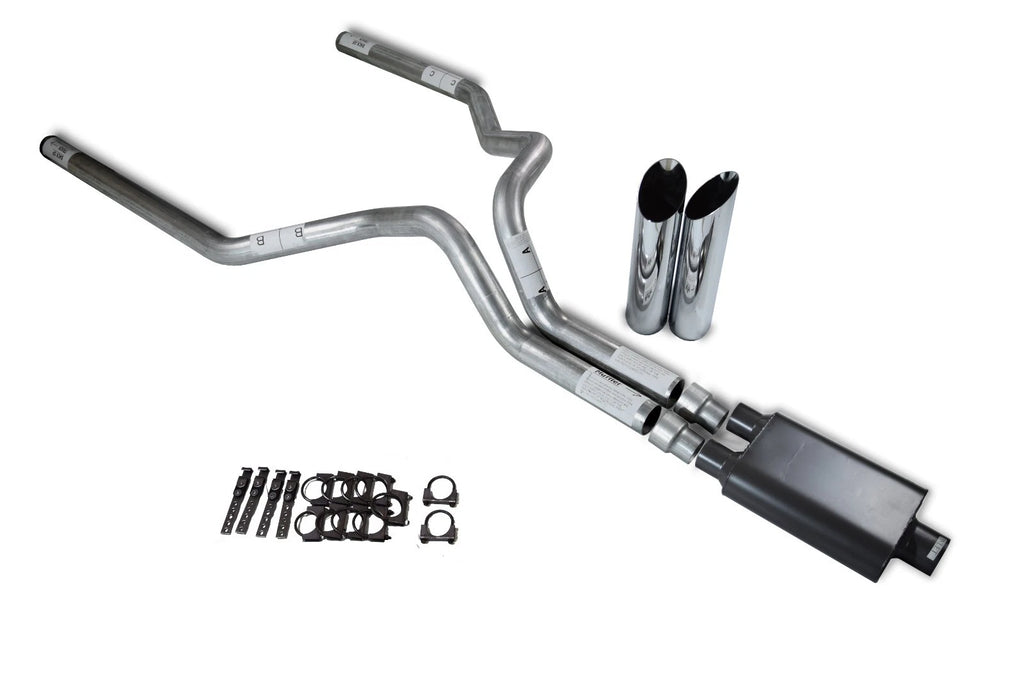 Dual Exhaust Kit for Chevy GMC 1500 Truck (2015–2018) 3" Chrome Tips