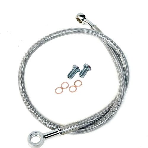 +2" Extended Steel Braided Rear Brake Line for Warrior 350