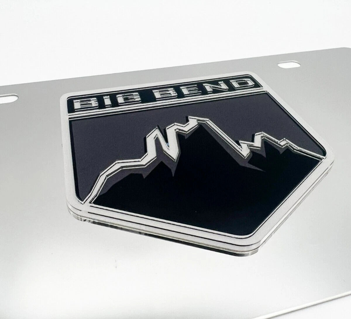 Chrome License Plate Frame with 3D Bronco Badge Logo for Ford (2021–2024)