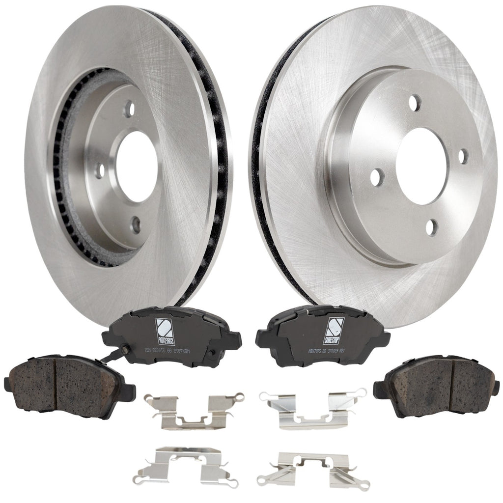Front Brake Disc and Pad Kit for Nissan Versa (2012–2019) Ceramic
