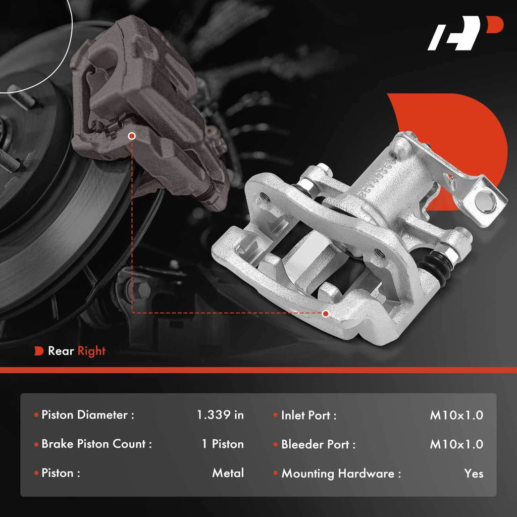 Rear Passenger Side Brake Caliper with Bracket for Hyundai Accent (2018–2022)