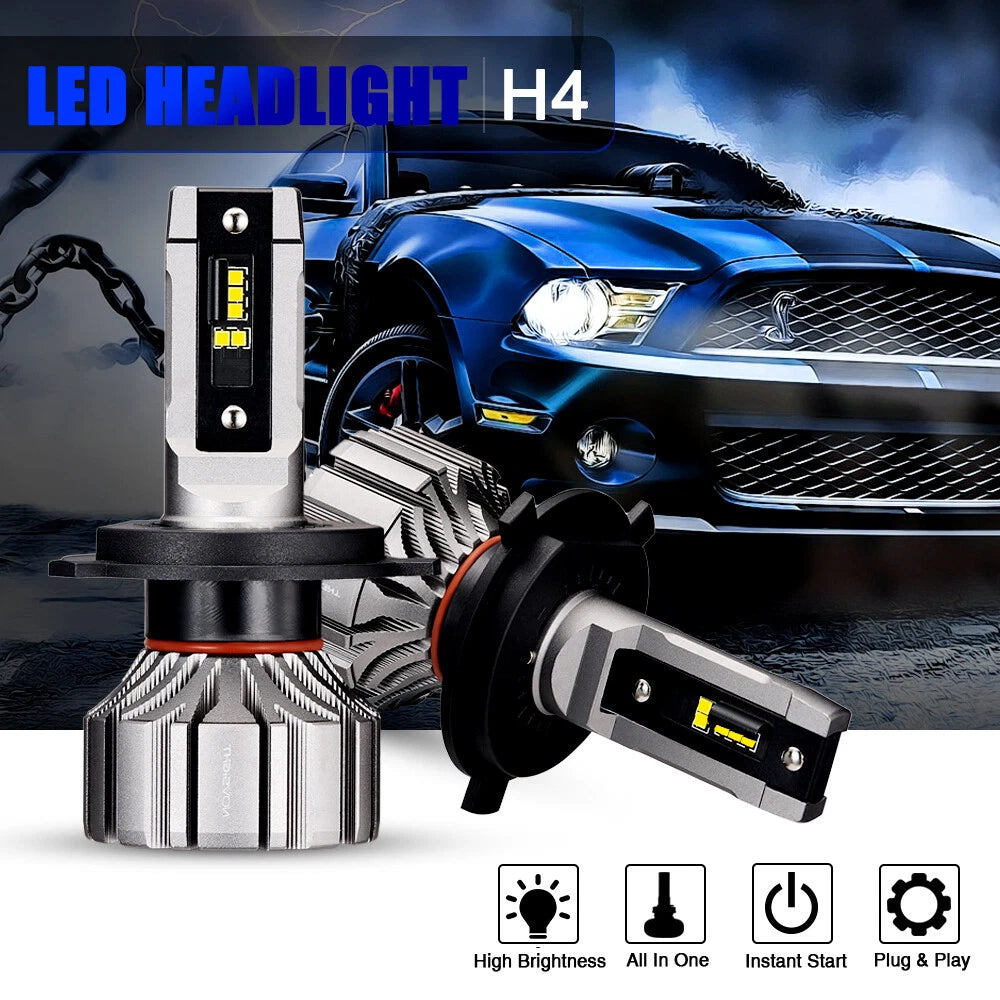 2X H4 9003 HB2 LED Headlight Bulbs for Universal Vehicles (6500K)