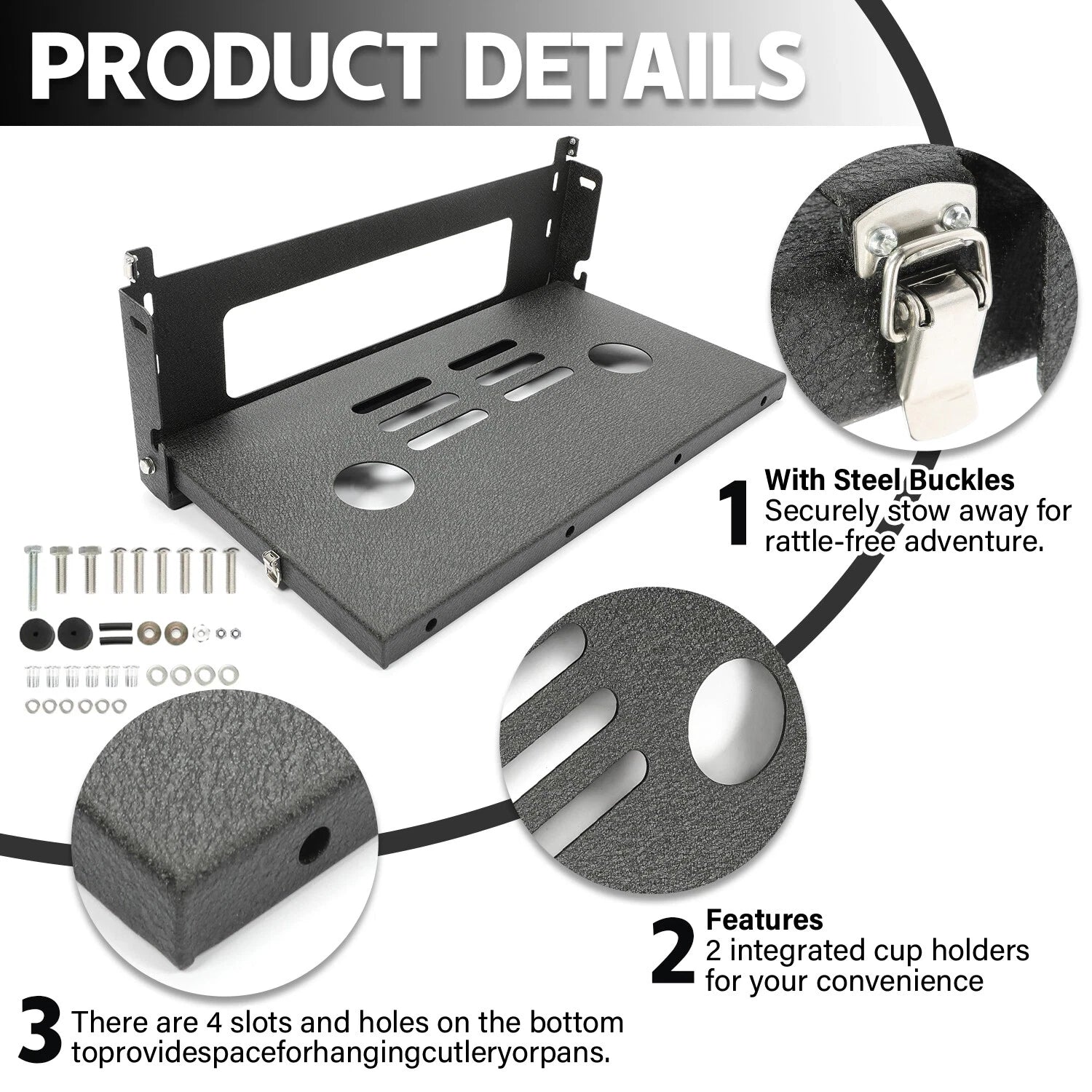 75 lbs tailgate table for Jeep Wrangler JK JKU (2007–2019)