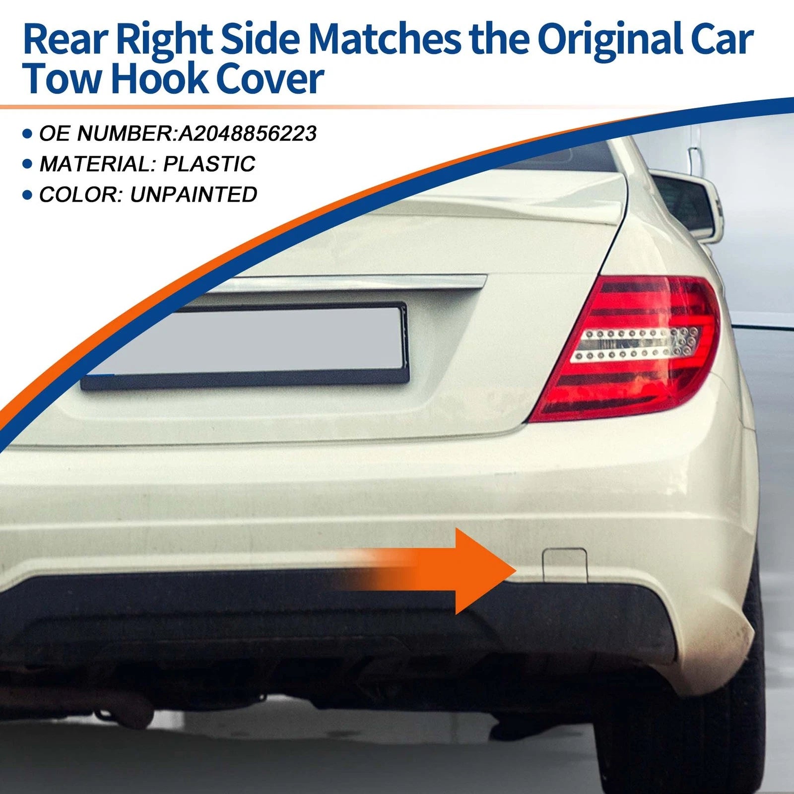 Tow Hook Cover for Mercedes C-Class W204 FL AMG (2012–2015)