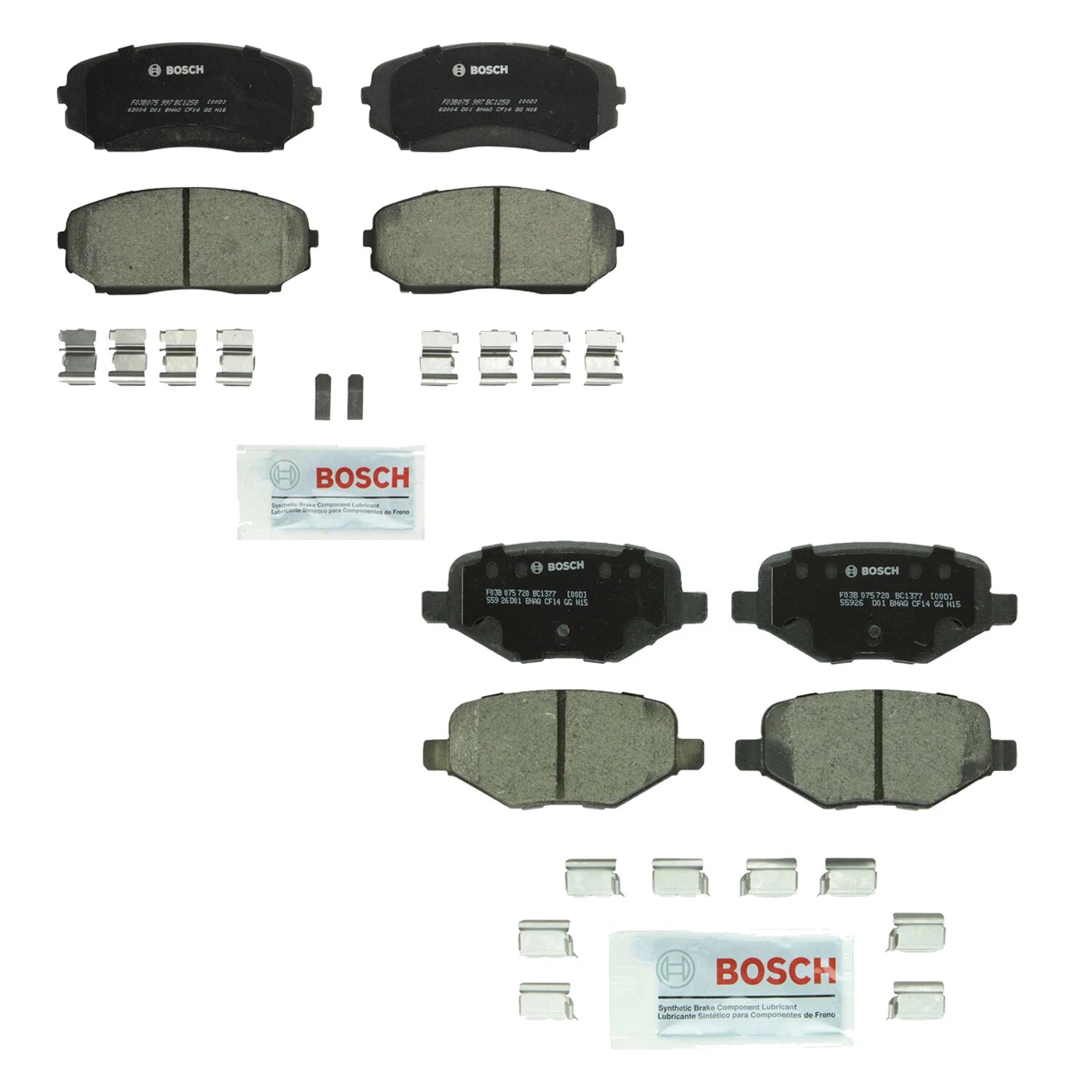 Set of 4 Bosch QuietCast Ceramic Brake Pads for Ford Edge, Lincoln MKX (2007–2019)