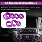 8 Pcs Purple AC Radio Switch Knob Covers for Chevy Silverado, GMC Sierra (14-18)