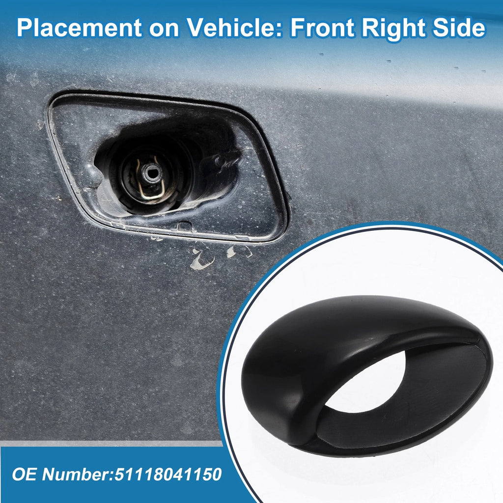 Front Right Headlight Washer Nozzle Cap for BMW M3 (2008–2013) Unpainted Black