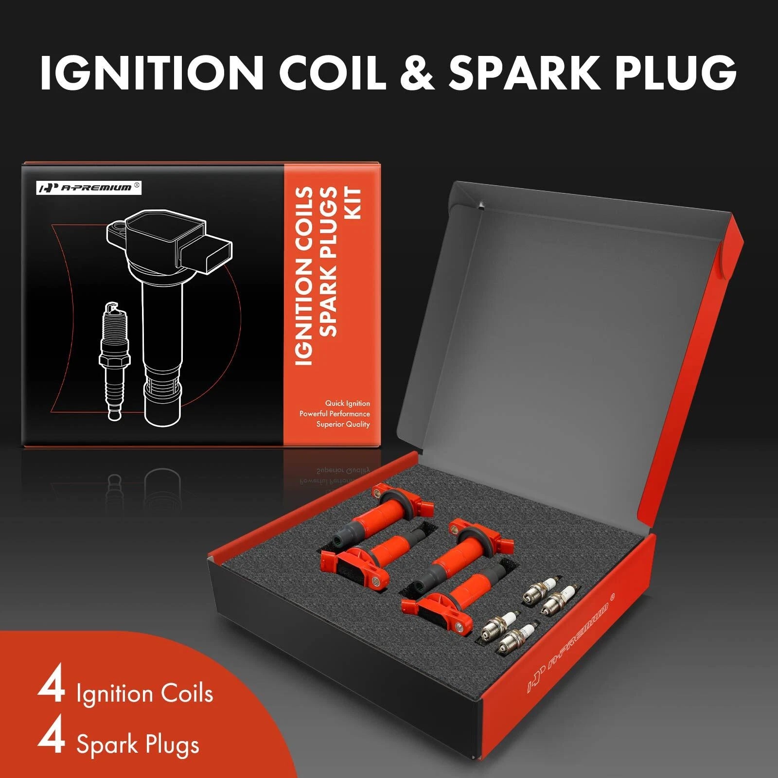 4x Ignition Coil & 4x Iridium Spark Plug for Toyota Camry RAV4 Matrix (1996–2006)