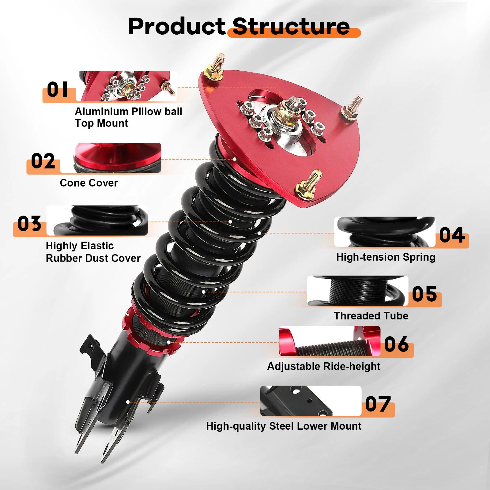 Coilovers for Subaru Impreza (2008–2013) Adjustable Height Suspension Kits