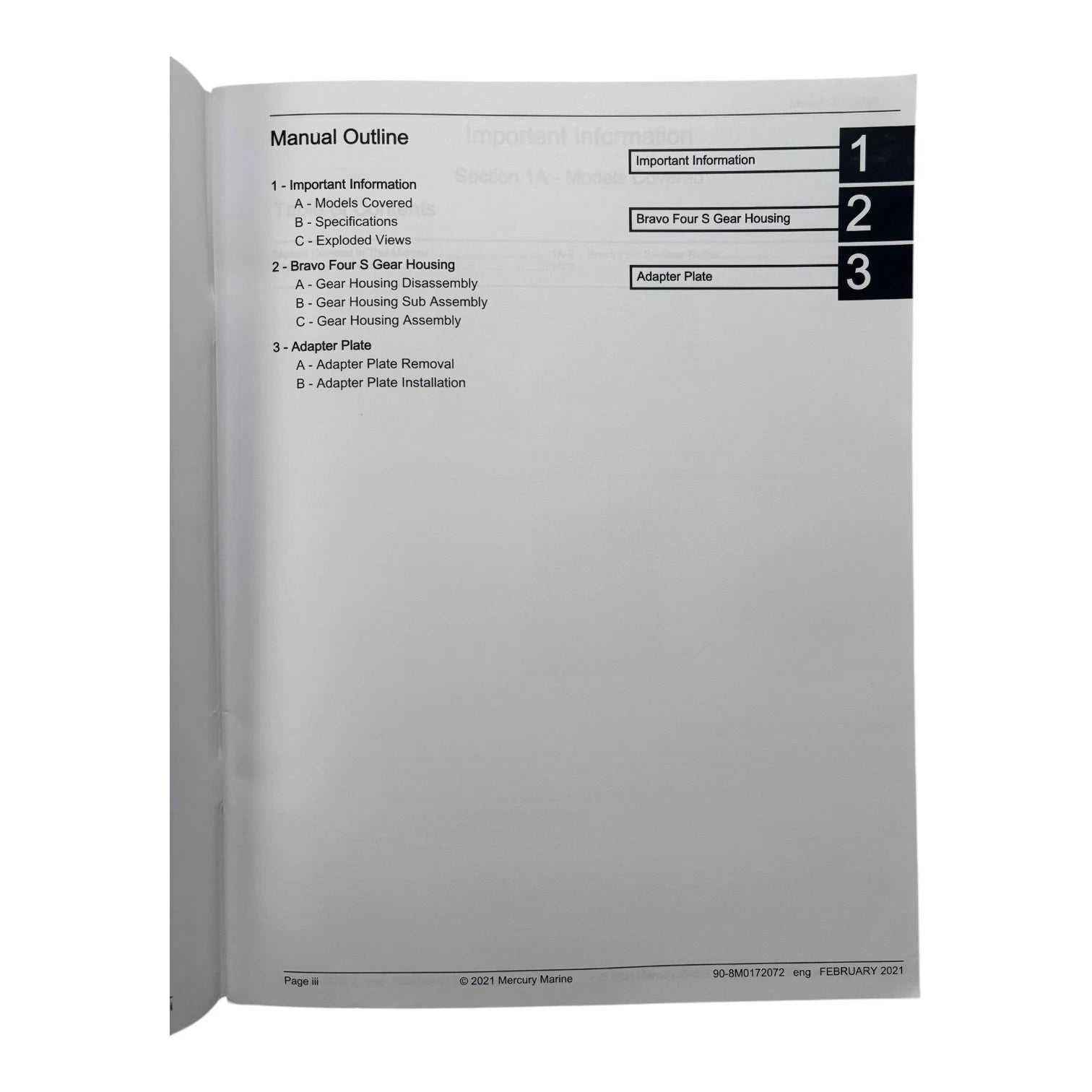 Service Manual for Mercury Bravo Four S (2021) 90-8M0172072