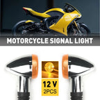 Pair Chrome Bullet Yellow Brake Turn Signal Marker Lights for Motorcycle 