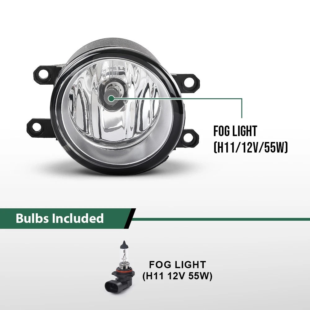 Fog Light Lamps with Chrome Bezels for Toyota Avalon (2013–2015)