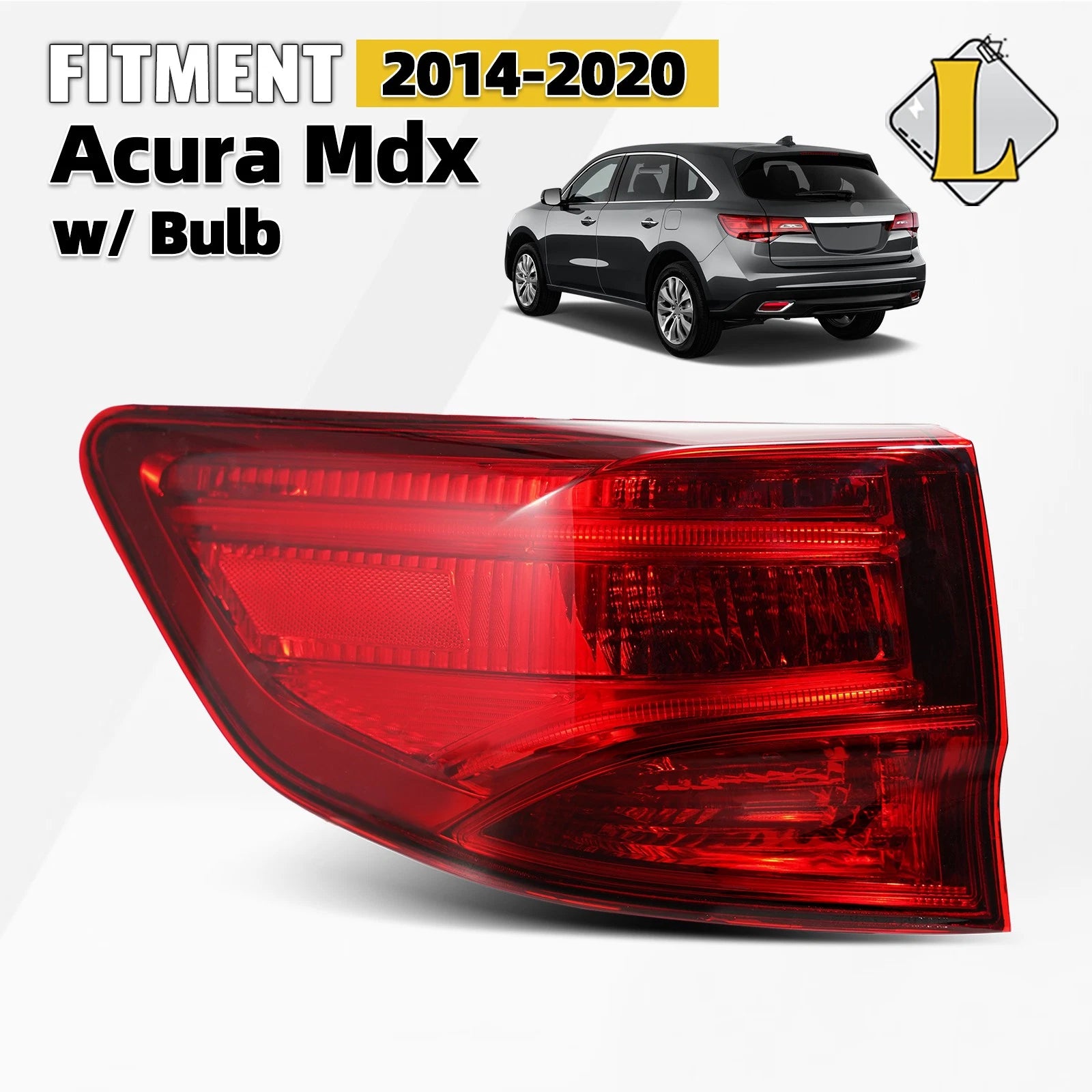 Halogen Outer Tail Light for Acura MDX (2014–2020) Left Driver Side