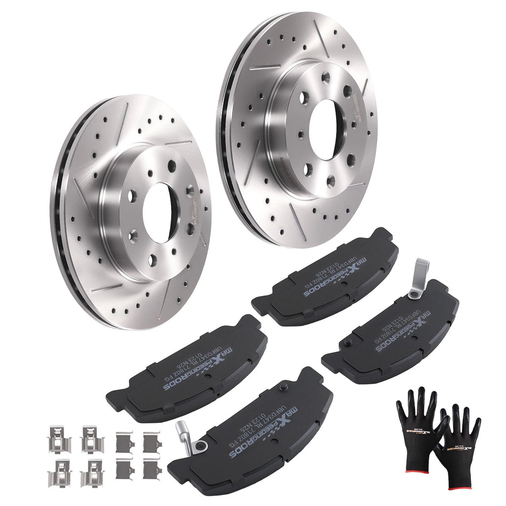 Front Brake Rotors and Pads Kit for Honda Civic Del Sol (1993–1997) / Civic (1990–2000)