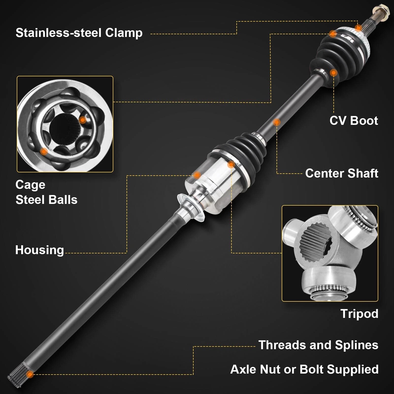 Front Right CV Axle Assembly for Nissan Altima (2002-2006)