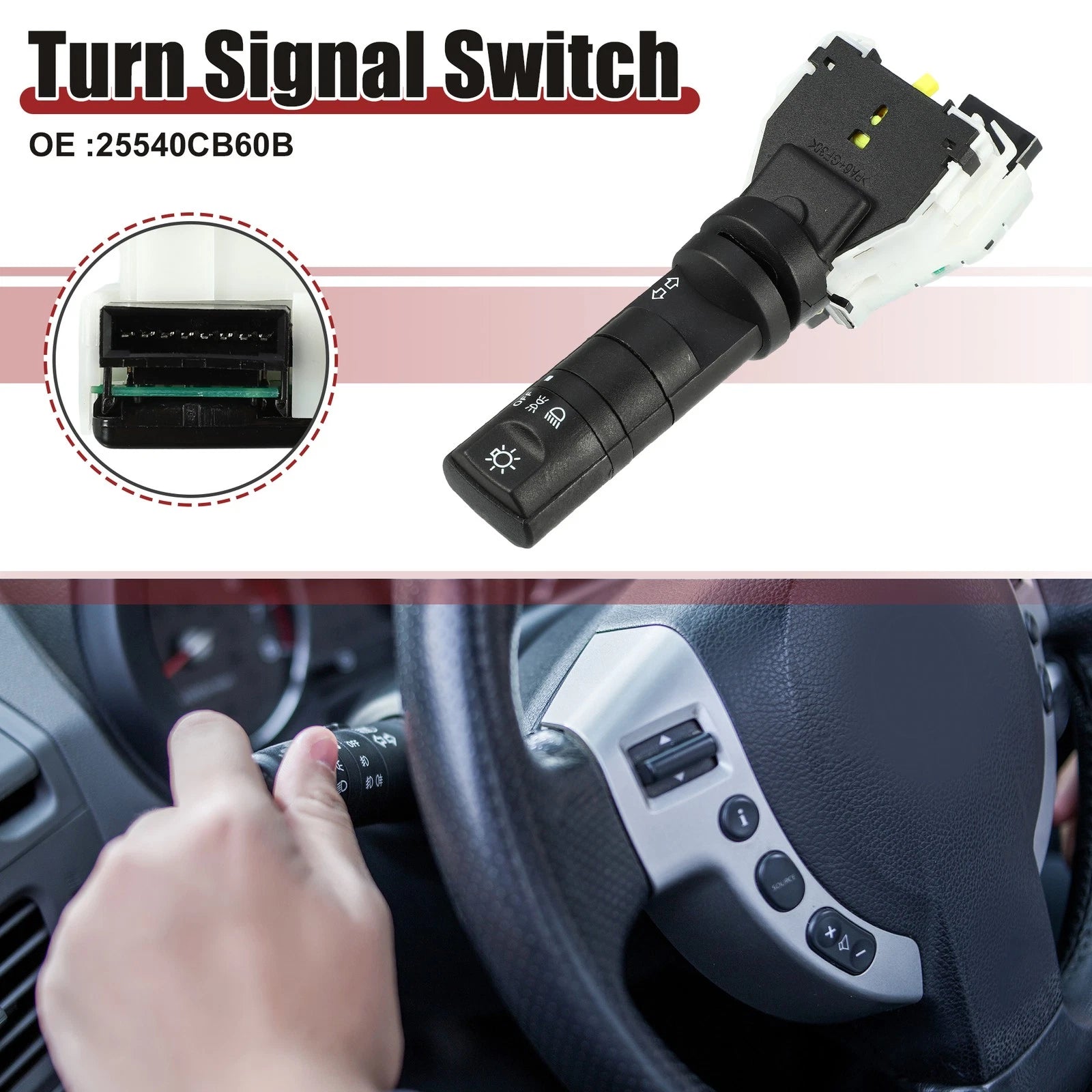 Turn Signal Switch for Nissan Frontier 2010–2016 (No. 25540CB60B)