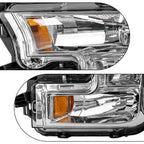 Headlight Without Bulbs for Ford F150 (2015-2017) Chrome Housing Amber Corner