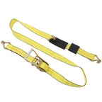 Set of 4 J Wire Hook Strap Ratchet Wheel Tie Down 2"x10' for Car Hauler