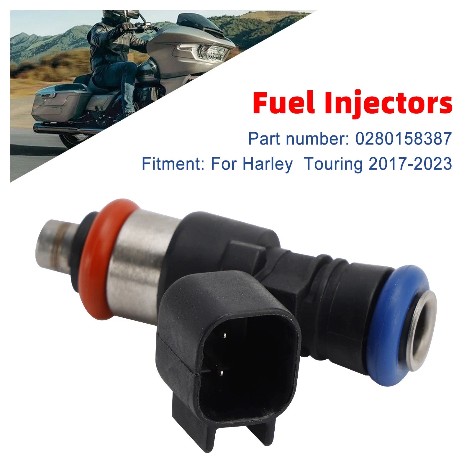 Set of 4 Fuel Injectors for Harley Touring FLHXSE CVO Street Glide (2017–2023) 0280158387