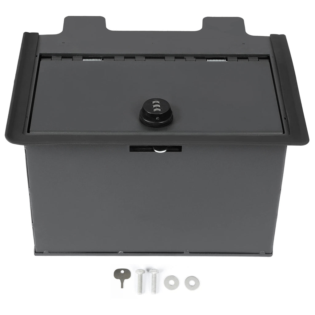 Center Console Storage Safe Box with Lock for Chevy Silverado GMC Sierra 1500 (2019–2023)