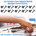20 Pcs Fender Liner Splash Shield Bumper Cover Screw for Audi A4 (1996–2016)