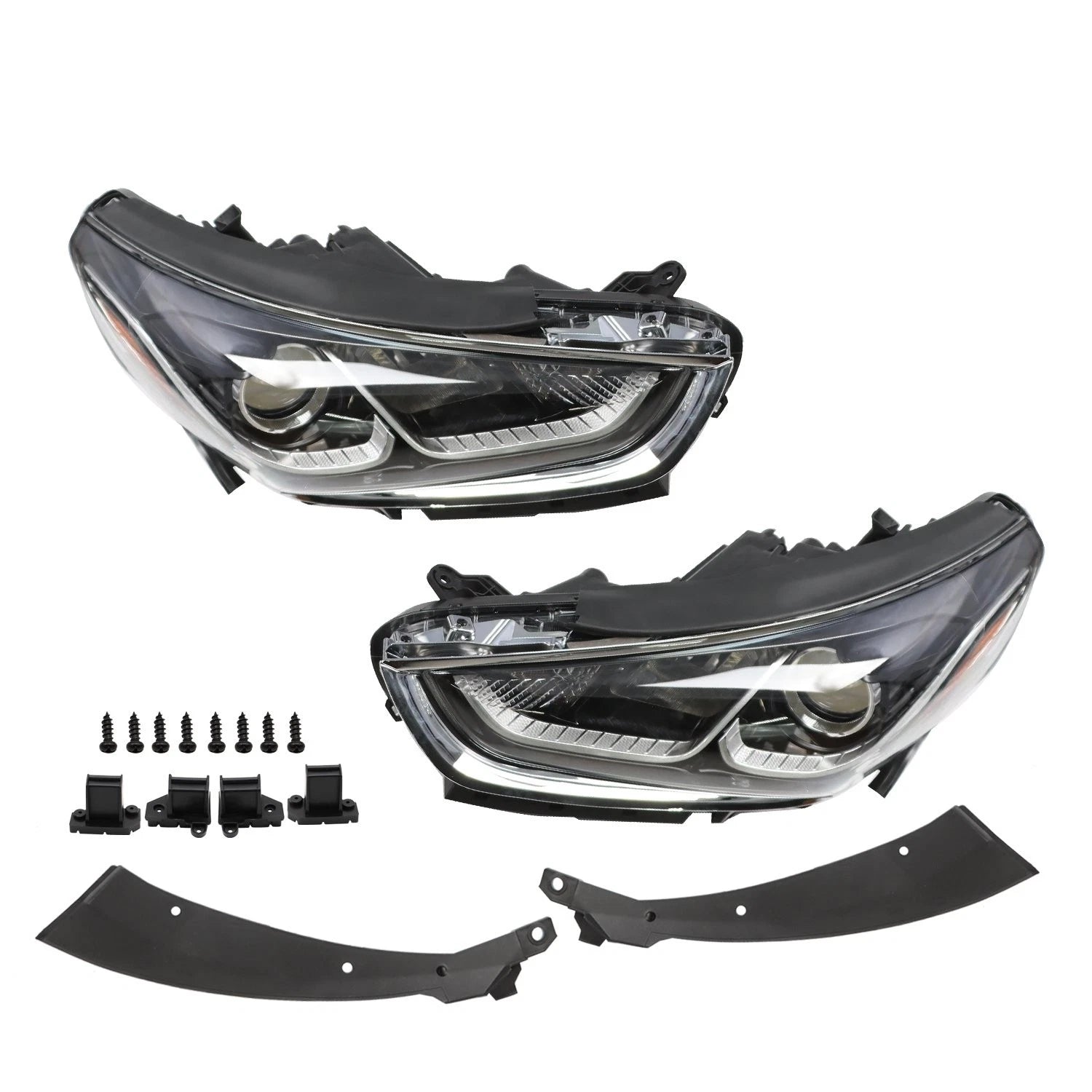 Halogen Headlight Assembly Pair for Hyundai Sonata (2018–2019) W/ Bulbs