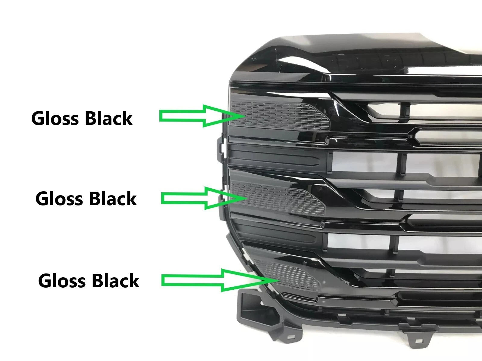 Front Upper Grille for GMC Sierra 1500 (2022–2024) #59, Black