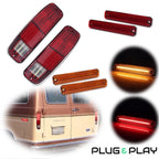 6Pcs LED Side Marker & Tail Light for Ford F150 F250 (1973–1979)