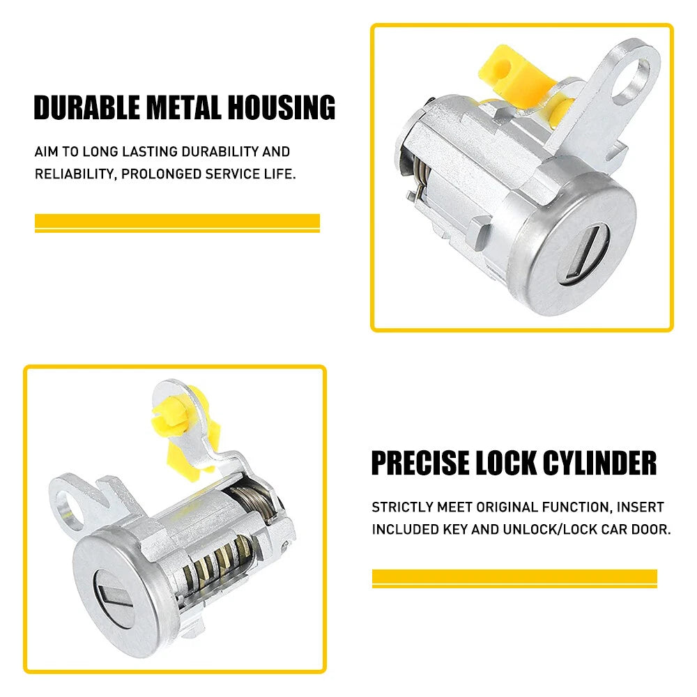 Set of 2 Front Door Lock Cylinders with Keys for Toyota Tacoma (1995–2004)