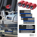 American Flag Front License Plate Valve Stem Cap Bumper Sticker for 2020–2024