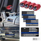 American Flag Front License Plate Valve Stem Cap Bumper Sticker for 2020–2024