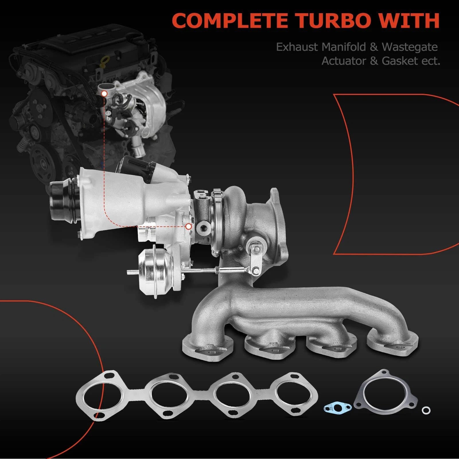 Turbocharger with Gasket for Mercedes-Benz C250 E250 (2012–2015)