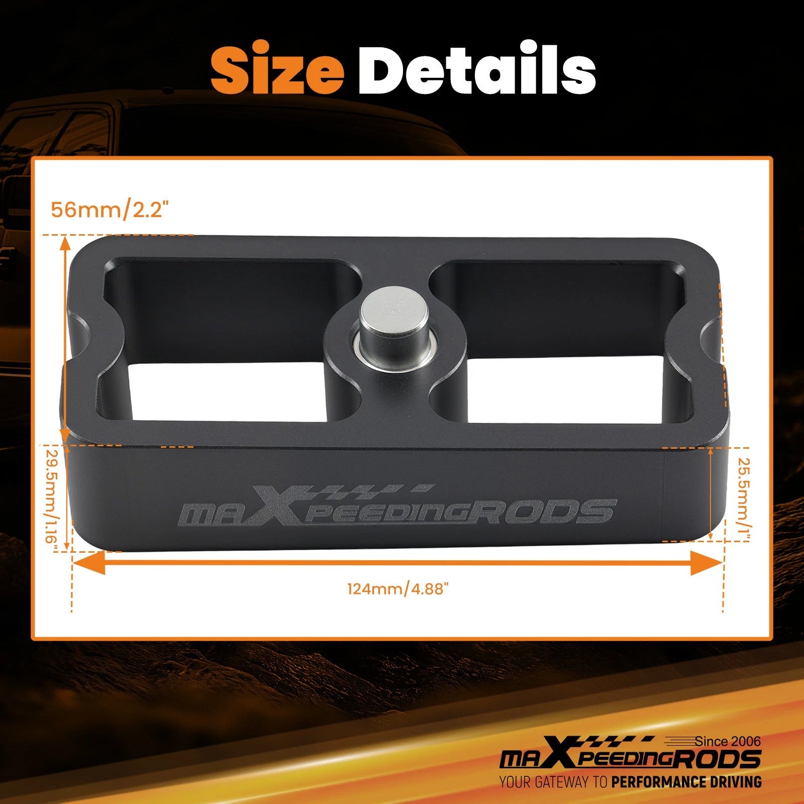 1" Lowering Block for Hombre/Mighty Max (1988–2000) 6061 Aluminum