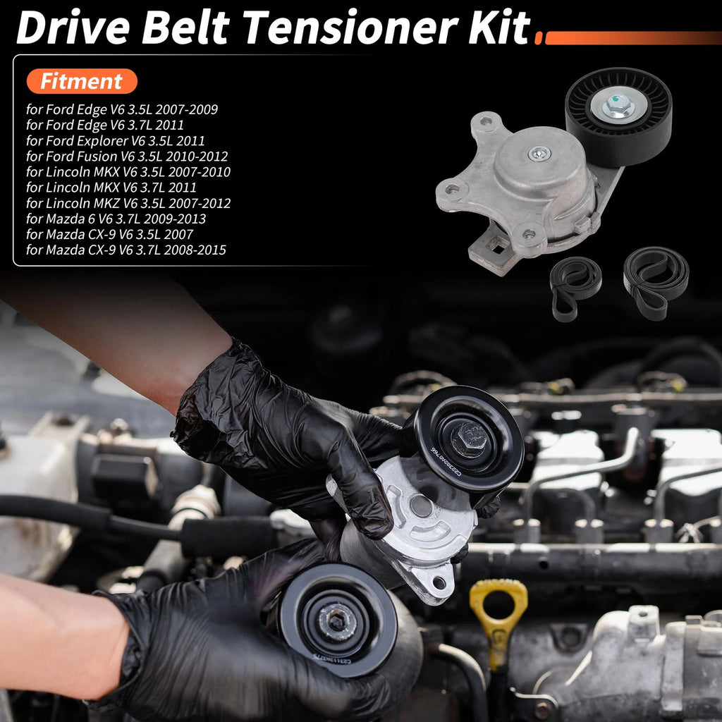 Set of 1 Drive Belt Tensioner Kit for Ford Edge V6 3.5L (2007–2009) 8T4Z6B209A