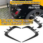 Tape-On Rear Bumper Side Vent Canards Trims for Ford Fiesta (2018)