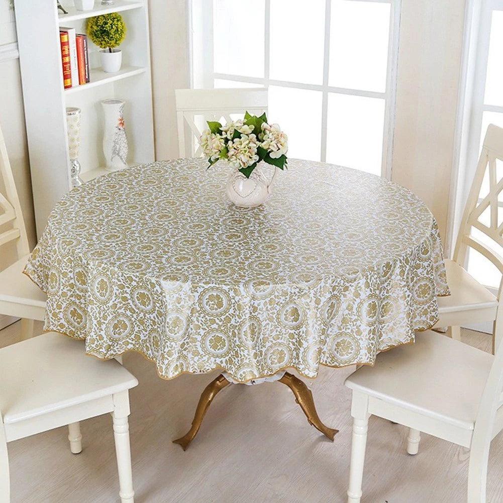 1 Pcs Round Table Cloth for 6 Seaters/4 Seaters (PVC)